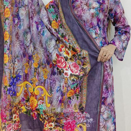 ( BLD ) Organdy Tiger Print ( Violish Purple )