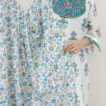 Q.Patels Butics ( White n Sky-blue )