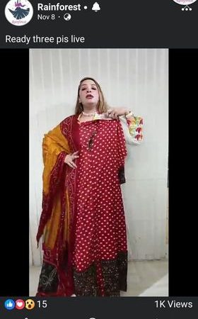 ( 2 Piece ) Chunri Style Kurti ( maroon )