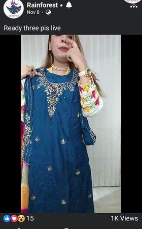 ( 2 Piece ) Ready Jardosi Work ( Peacock Blue )