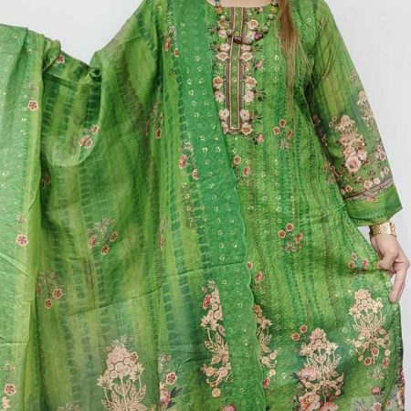 Chanderi Sehiffli ( Green )