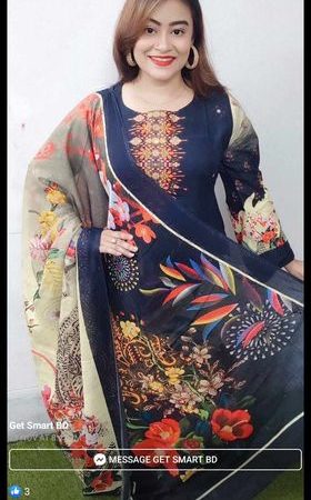 Navy Blue n Cream Lawn