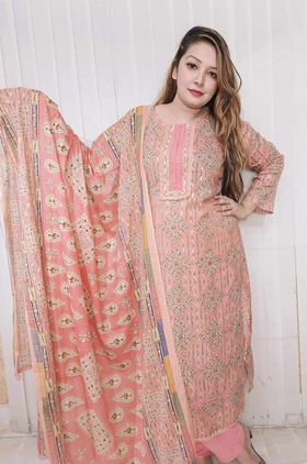 Unstich sadabahar kolki print ( pink )