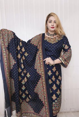 Digital minakari (blue)