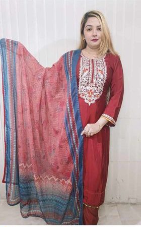 (Stl) Delhi Boutique jardosi (maroon)