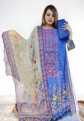 Peacock green cotton ( purplish blue )