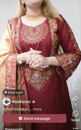 Shitahar minakari (maroon)