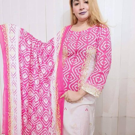 New chunri (white pink)