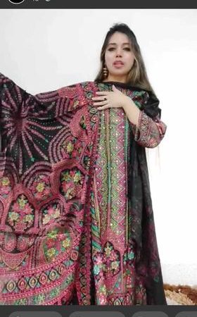 (2 piece) Eid exclusive minakari (black)