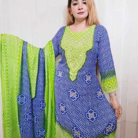 Blue chunri mirror 2 piece