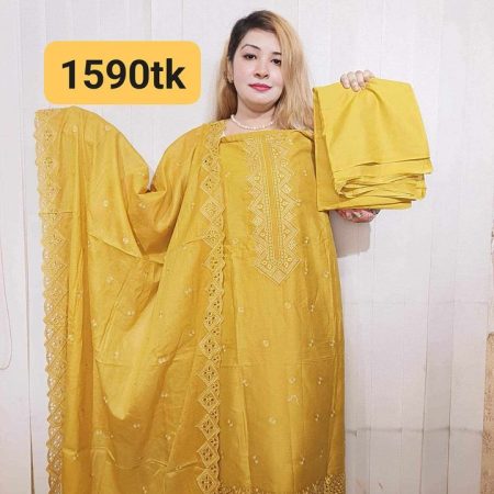 (Tx) Boring cut work sadabahar inspired (olive yellow)