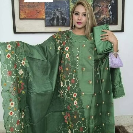 (Tx)floral shifflie (dark mint)