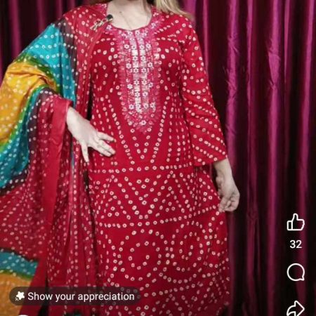 (Bld) Budget friendly chunri (red)