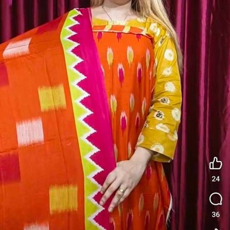 Monipuri cotton 2 pis (orange)