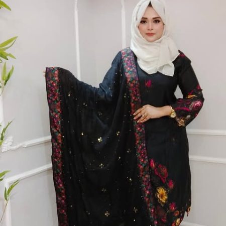 (MP)black pink stone 2 pis