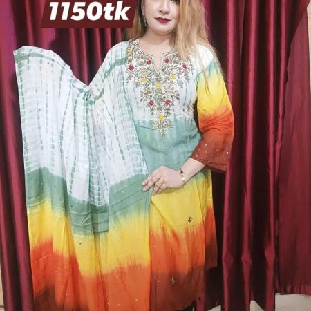 (CR) colourful karchupi ready 2 pis (maroon)