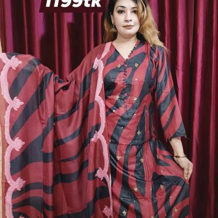 (SR) Ready 2pc zebra (black maroon)